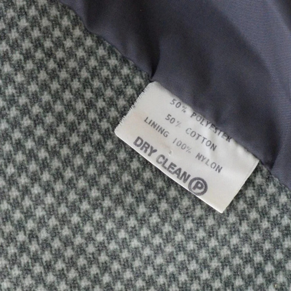 Vintage Olive 50% Cotton Houndstooth  Two Button Blazer - Picture 15 of 15